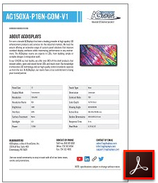 AG150XA-P16N-GOM-V1 high bright LCD display solutions